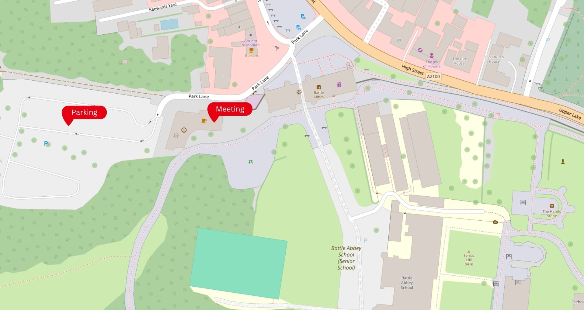 Battle Abbey Cafe Map